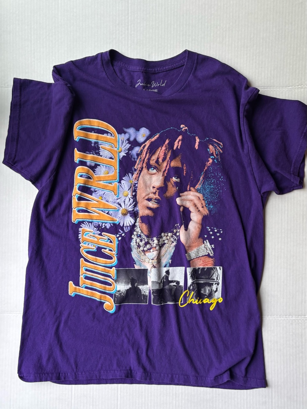 Purple juice wrld official merch tee Chicago graphic tee men’s rap concert tee